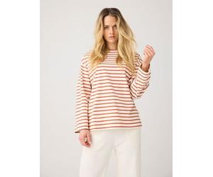 KnowledgeCotton Apparel Gestreiftes Langarmshirt aus Bio-Baumwolle rot-red-striped XS