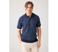 KnowledgeCotton Apparel Gestricktes Kurzarm-Poloshirt aus Bio-Baumwolle blau-night-sky L