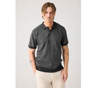 KnowledgeCotton Apparel Gestricktes Kurzarm-Poloshirt aus Bio-Baumwolle schwarz-black-jet M