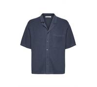 KnowledgeCotton Apparel Gestricktes Poloshirt im Boxy-Fit aus Biobaumwolle vintage indigo L