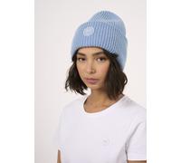 KnowledgeCotton Apparel Grobstrick Mütze - Beanie aus Bio-Wolle Blau (Asley Blue)