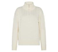 KnowledgeCotton Apparel Halfzip Pullover mit hohem Kragen aus Merinowolle RWS weiß (egret) M