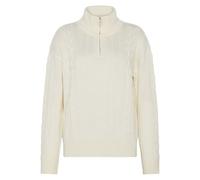 KnowledgeCotton Apparel Halfzip Pullover mit hohem Kragen aus Merinowolle RWS weiß (egret) S
