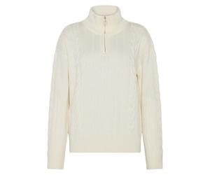 KnowledgeCotton Apparel Halfzip Pullover mit hohem Kragen aus Merinowolle RWS weiß (egret) XS