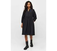 KnowledgeCotton Apparel Heavy Seersucker A-Shape Midi Dress - Bio-Baumwollmix Black Jet (Schwarz) XXL