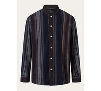 KnowledgeCotton Apparel - Hemd Loose Fit Double Layer Striped Shirt Blau (Muli Color Stripe) M
