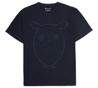 KnowledgeCotton Apparel Herren Big Owl Front Print T-Shirt (Größe M, blau)