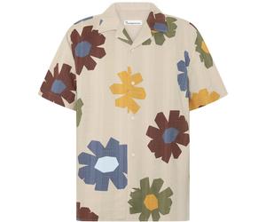 KnowledgeCotton Apparel Herren Box Fit Aop Slub Hemd (Größe L, beige)