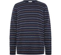 KnowledgeCotton Apparel - Jacquard Crew Neck Knit - Wollpullover, Gr. S, blau (NightSky)