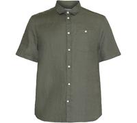 Knowledge Cotton Apparel - Atmungsaktives Leinenhemd - Regular Linen Short Sleeve Shirt Burned Olive für Herren aus Baumwolle - Größe M - Khaki Khaki M