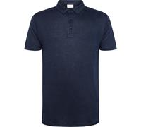 KnowledgeCotton Apparel Herren Linen Polo T-Shirt (Größe S, blau)