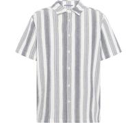 KnowledgeCotton Apparel - Organic Cotton Striped Shirt II - Hemd, Gr. L, grau/weiß (BlueStripe)