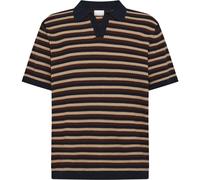 KnowledgeCotton Apparel Herren Striped Knitted Polo T-Shirt (Größe XL, braun)