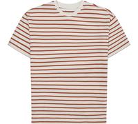 Knowledge Cotton Apparel T-Shirt aus Bio-Baumwolle, gestreift – Herren Rosa XL