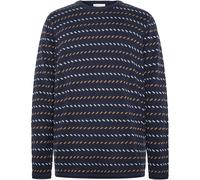 KnowledgeCotton Apparel - Jacquard Crew Neck Knit - Wollpullover, Gr. L, blau (NightSky)