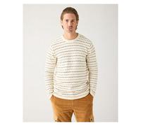 KnowledgeCotton Apparel - Jacquard Crew Neck Knit - Wollpullover, Gr. L, weiß/beige (Egret)