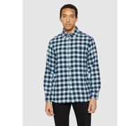 KnowledgeCotton Apparel Kariertes Checked Hemd Loose Fit aus Bio-Baumwolle Blau (blue check) L