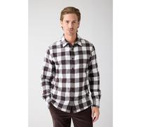 KnowledgeCotton Apparel Kariertes Flanellhemd aus Bio-Baumwolle GOTS/Vegan braun (brown) check S