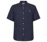 KnowledgeCotton Apparel - Regular Linen S/S Shirt - Hemd, Gr. M, blau (Yarndyed/TotalEclipse)