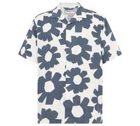 KnowledgeCotton Apparel - Linen-Mix Printed Shirt - Hemd, Gr. L, weiß/grau (Blue)