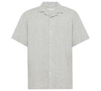 KnowledgeCotton Apparel Kurzarm-Hemd Relaxed Linen Ultimate Grey - Yarndyed XL