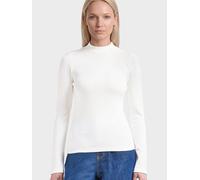 KnowledgeCotton Apparel Langarmshirt - Rib high neck long sleeved - aus Bio-Baumwolle Weiß (Star-White) M