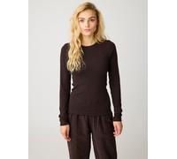 KnowledgeCotton Apparel Langarmshirt - Rib Scoop neck long sleeved - aus Bio-Baumwolle Braun (chocolate-torte) L
