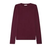 KnowledgeCotton Apparel Langarmshirt - Rib Scoop neck long sleeved - aus Bio-Baumwolle Rot (fig) S