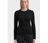 KnowledgeCotton Apparel Langarmshirt - Rib Scoop neck long sleeved - aus Bio-Baumwolle Schwarz (Black Jet) S