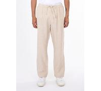 KnowledgeCotton Apparel Lange Hose FIG Loose aus Bio-Leinen natur-light-feather-grey-yarn dyed (dyed) XXL