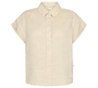 KnowledgeCotton Apparel - Women's Aster Fold Up S/S - Bluse, Gr. S, beige (Yarndyed/LightFeatherGray)