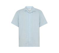 KnowledgeCotton Apparel Leinenhemd Box Fit - Short Sleeve - aus Bio-Leinen Hellblau (Skyway) S