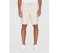 KnowledgeCotton Apparel Leinenshorts - Loose linen shorts - VEGAN - aus Bio-Leinen Grau (Light feather gray) M