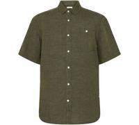 KnowledgeCotton Apparel Linen Short Sleeve Shirt burned olive - Größe XXL