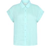 KnowledgeCotton Apparel Linen Short Sleeved Shirt Women aqua-esque - Größe XL
