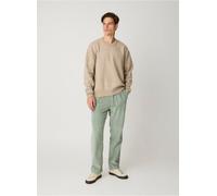 KnowledgeCotton Apparel Lockere Cordhose FIG mit Kordelzug aus Bio-Baumwolle grün-lily-pad S