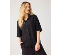 KnowledgeCotton Apparel Damen Linen-Mix Bluse (Größe XS, schwarz)