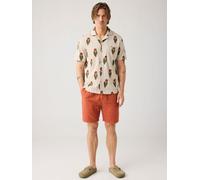 KnowledgeCotton Apparel Lockere Shorts FIG mit Strucktur aus Bio-Baumwolle rot-burnt-brick XL