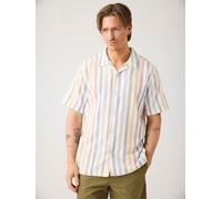 KnowledgeCotton Apparel Lockeres gestreiftes Kurzarmhemd aus Bio-Baumwolle mehrfarbig-color-stripe L