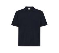 KnowledgeCotton Apparel Lockeres gestricktes Poloshirt aus Bio-Baumwolle blau-night-sky L