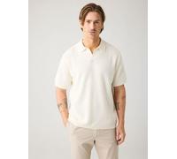 KnowledgeCotton Apparel Lockeres gestricktes Poloshirt aus Bio-Baumwolle weiß-egret L