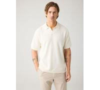 KnowledgeCotton Apparel Lockeres gestricktes Poloshirt aus Bio-Baumwolle weiß-egret S