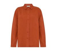 KnowledgeCotton Apparel Lockeres Leinenhemd mit langen Ärmeln - Bio-Leinen GOTS/Vegan rot (burnt-brick) S