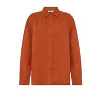 KnowledgeCotton Apparel Lockeres Leinenhemd mit langen Ärmeln - Bio-Leinen GOTS/Vegan rot (burnt-brick) M