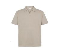 KnowledgeCotton Apparel Lockeres Poloshirt mit Waffelstruktur aus Bio-Baumwolle beige-light-feather-gray L