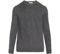 KnowledgeCotton Apparel Merino Knit Crew dark gray melange - Größe S