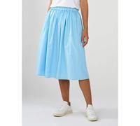 KnowledgeCotton Apparel Midirock - Poplin elastic waist skirt - aus Bio-Baumwolle Blau (Airy Blue) S