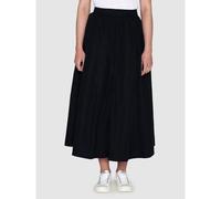 KnowledgeCotton Apparel Midirock - Poplin elastic waist skirt - aus Bio-Baumwolle Schwarz (Black Jet) S