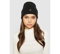 KnowledgeCotton Apparel Mütze - Rib Beanie - aus Bio-Baumwolle mit Logo Patch Schwarz (Black Jet)