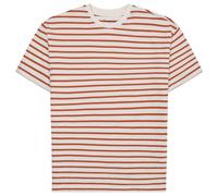 Knowledge Cotton Apparel T-Shirt – Gestreiftes Design aus Bio-Baumwolle – Rosa (RedStripe) – Gr. S